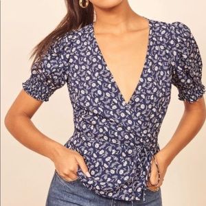 Reformation Poire Wrap top